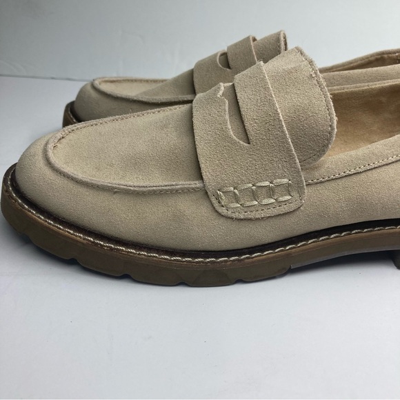 Anne Klein Women's Emmylou Loafer Flat 7.5 M Beige Suede Upper Leather - Picture 8 of 16